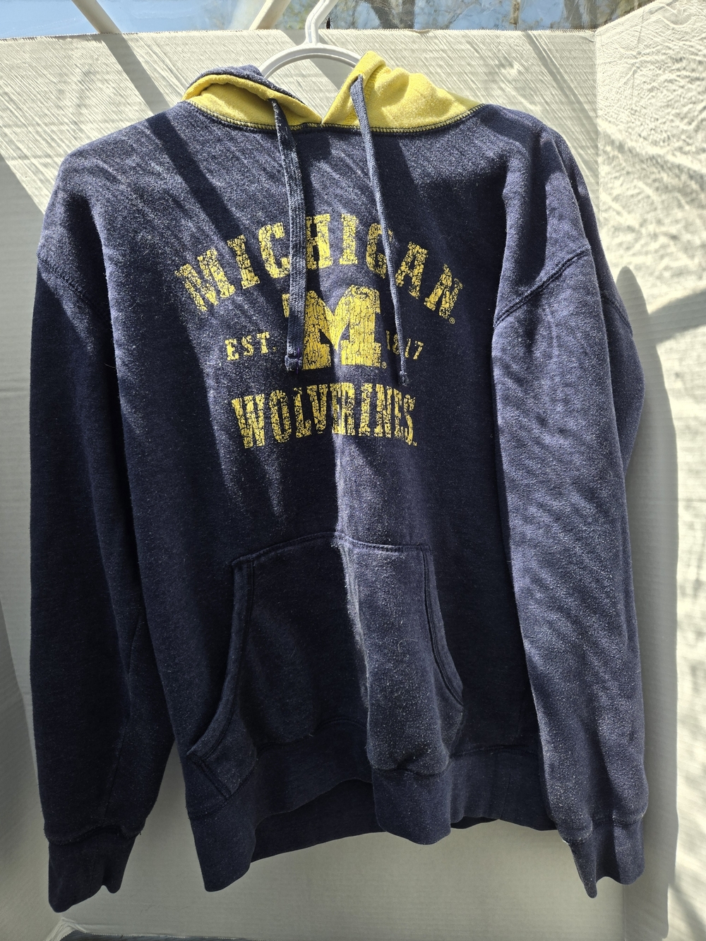Knights Apparel Navy and Yellow Zip-Up Hoodie with Contrast Lining